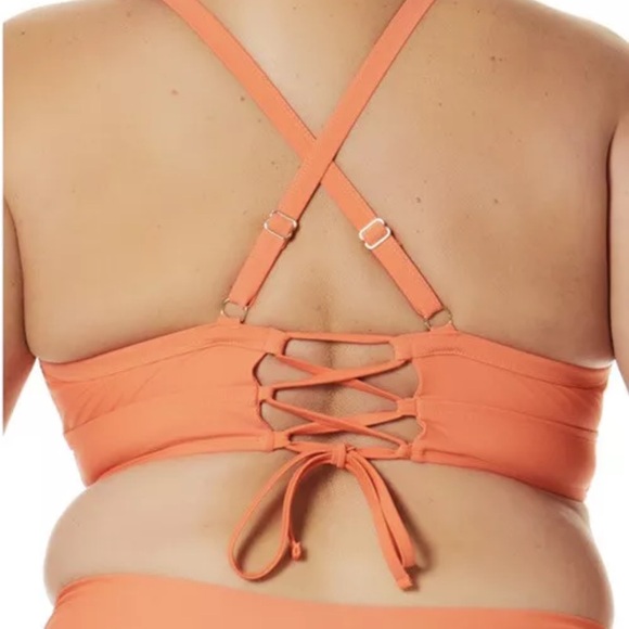 Time & Tru Bikini Two Piece Swimsuit Coral - Picture 2 of 5